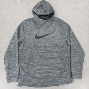 Nike Dri Fit Hoodie Mens XL Sweatshirt Gray Pullover Swoosh Athletic Run Gym